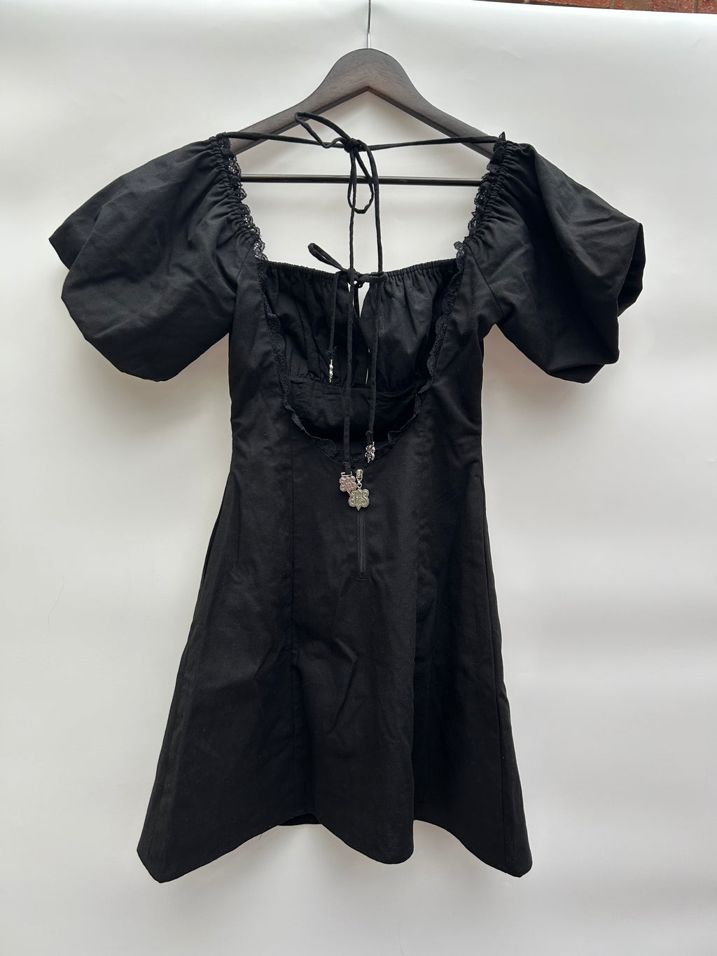 SAMPLE mini dress with puff sleeves size Small