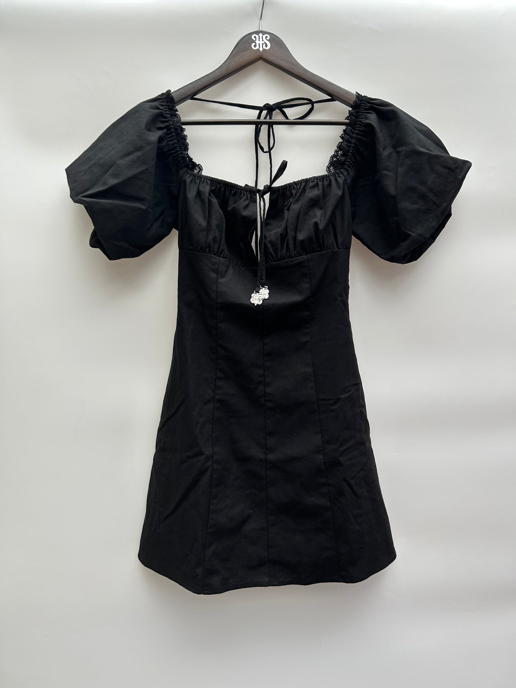 SAMPLE mini dress with puff sleeves size Small